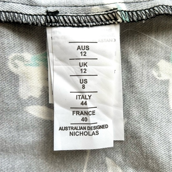 Nicholas Lydia Dress Black Floral Puff Sleeve Mini Pockets Buttons Size 8 - Picture 15 of 16